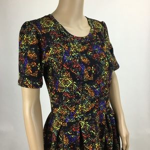 LuLaRoe Amelia Multi Color Black Band At Bottom SM